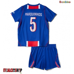 Paris Saint-Germain Marquinhos #5 Prima Maglia Bambino 2026-27 Manica Corta (+ Pantaloni corti)